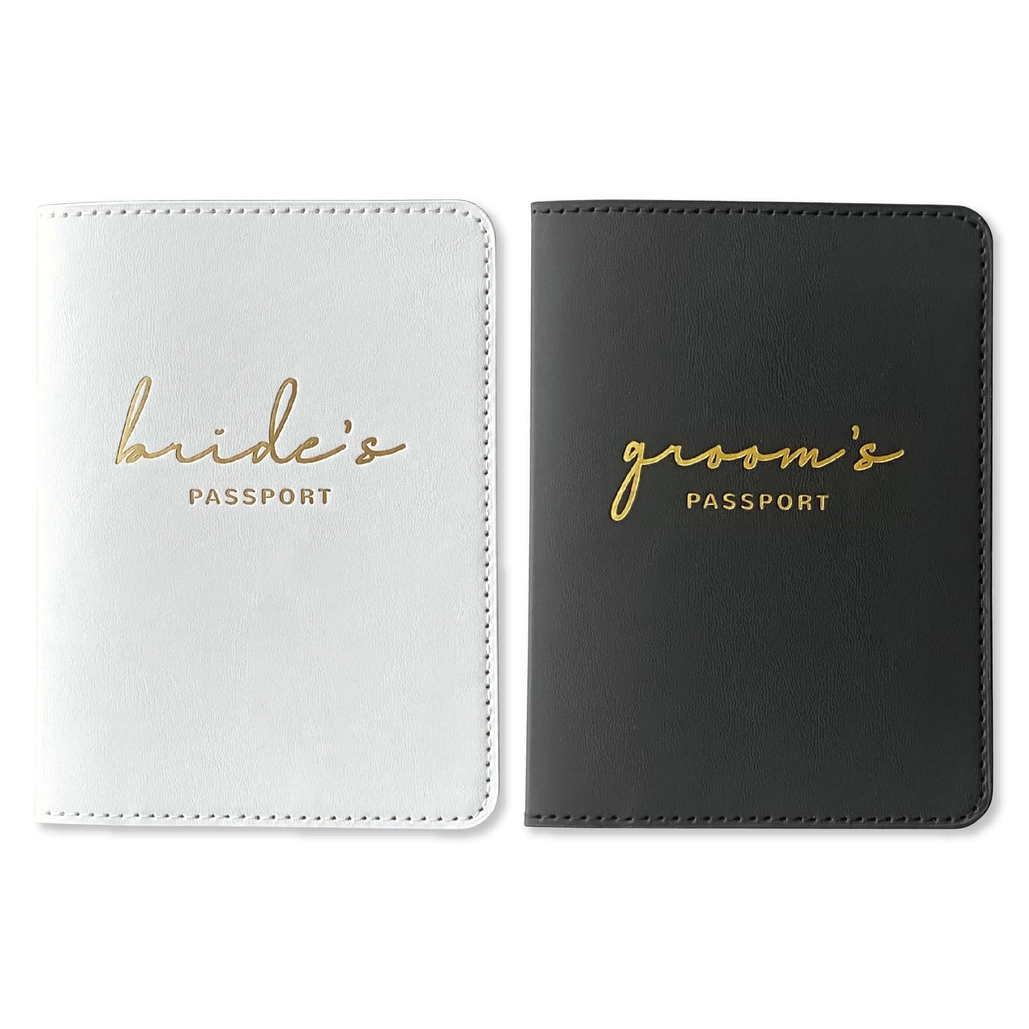 GroomBrideGifts Bride and Groom Passport Holder - Engagement Gifts for Couples | Wedding Travel Essentials for Couples | Honeymoon Gifts for Newlyweds