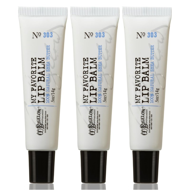 C.O. Bigelow My Favorite Lip Balm Tubes, Pack of 3 Bulk Lip Balm Tubes with Shea Butter & Jojoba Oil, 0.5 oz
