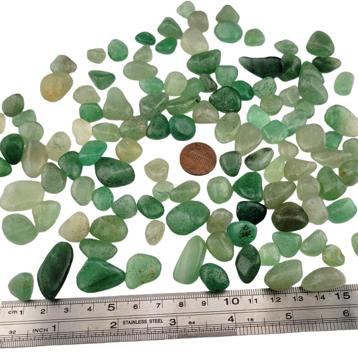 1,000 Carats Handpicked Tumbled Stones Crystals Chips Bulk Pocket Stones for Healing, Reiki, Meditation, Witchcraft and Home Decorations (Green Strawberry Quartz)