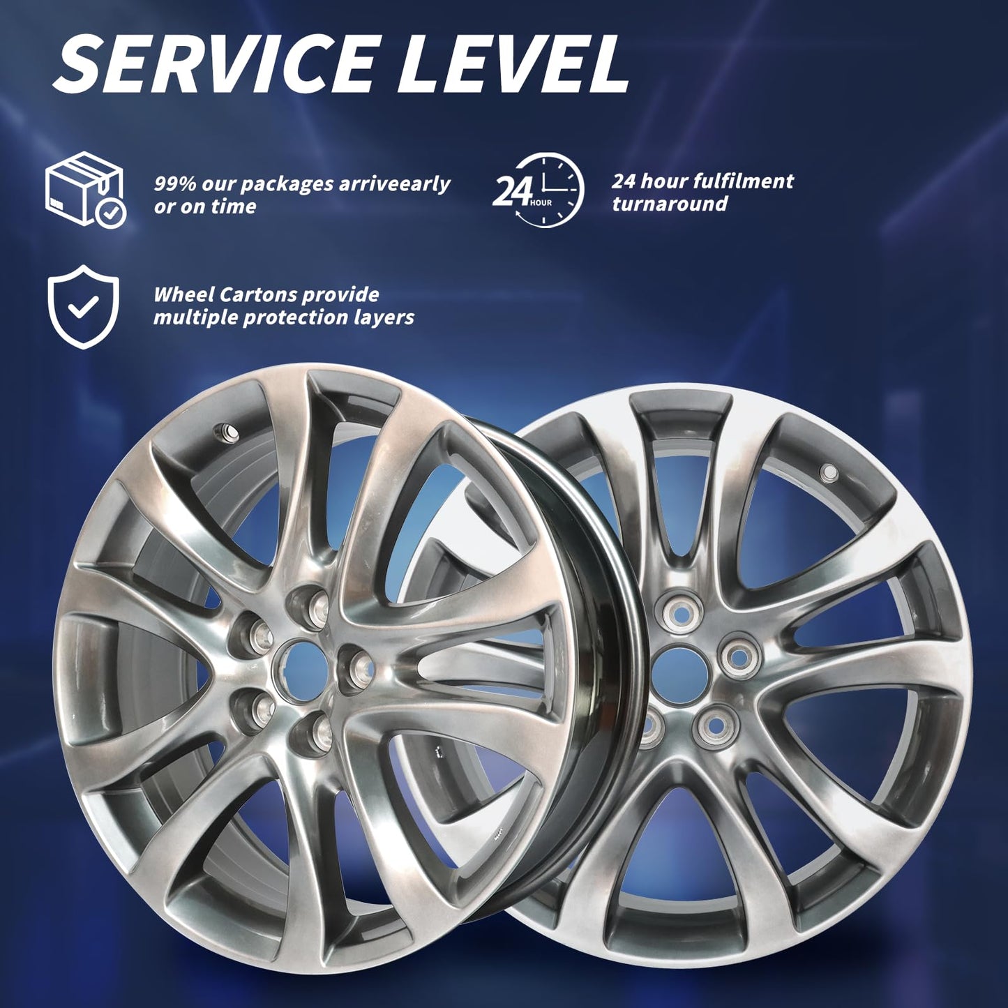 LUNEGUE New 19x7.5 New 19 Inch 19" Aluminum Wheel Rim Fits for 2014 2015 2016 2017 Mazda 6 Bright Dark Silver New Single Replacement Rim