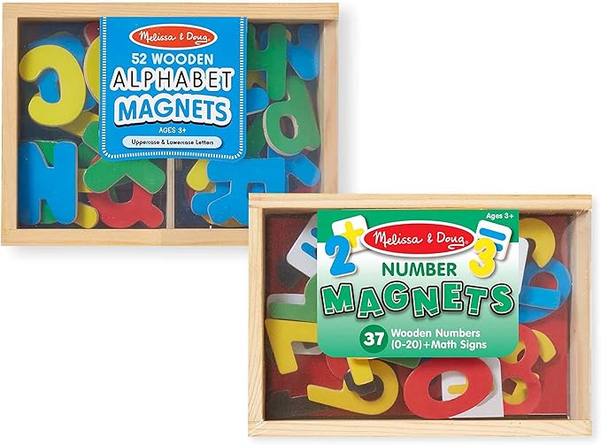 Melissa & Doug Deluxe Magnetic Letters and Numbers Set Ã¢ÂÂ 89 Wooden Alphabet Magnets & Numbers, Educational Learning Toys for Preschool Kids Ages 3+