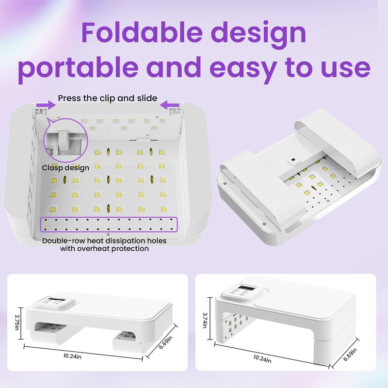 ESUOHYM 180W UV LED Nail Curing Lamp with Auto Sensor & 4 Timer Settings, Professional Gel Nail Dryer Light with Arm Rest, Fast Drying for Gel Polish, Press on Nails, Salon & Home Use