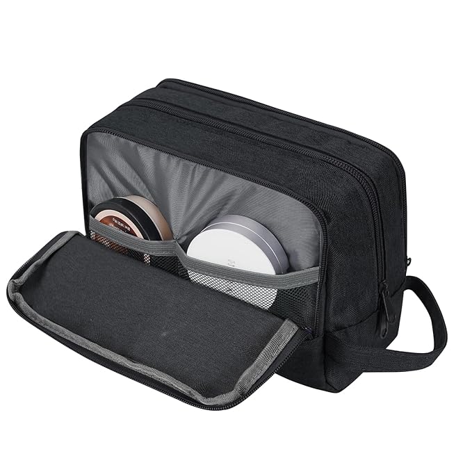 Toiletry Bag for Men Hanging Dopp Kit Water Resistant Shaving Bag Small Toiletry Bag for Traveling (Denim Pure Black)