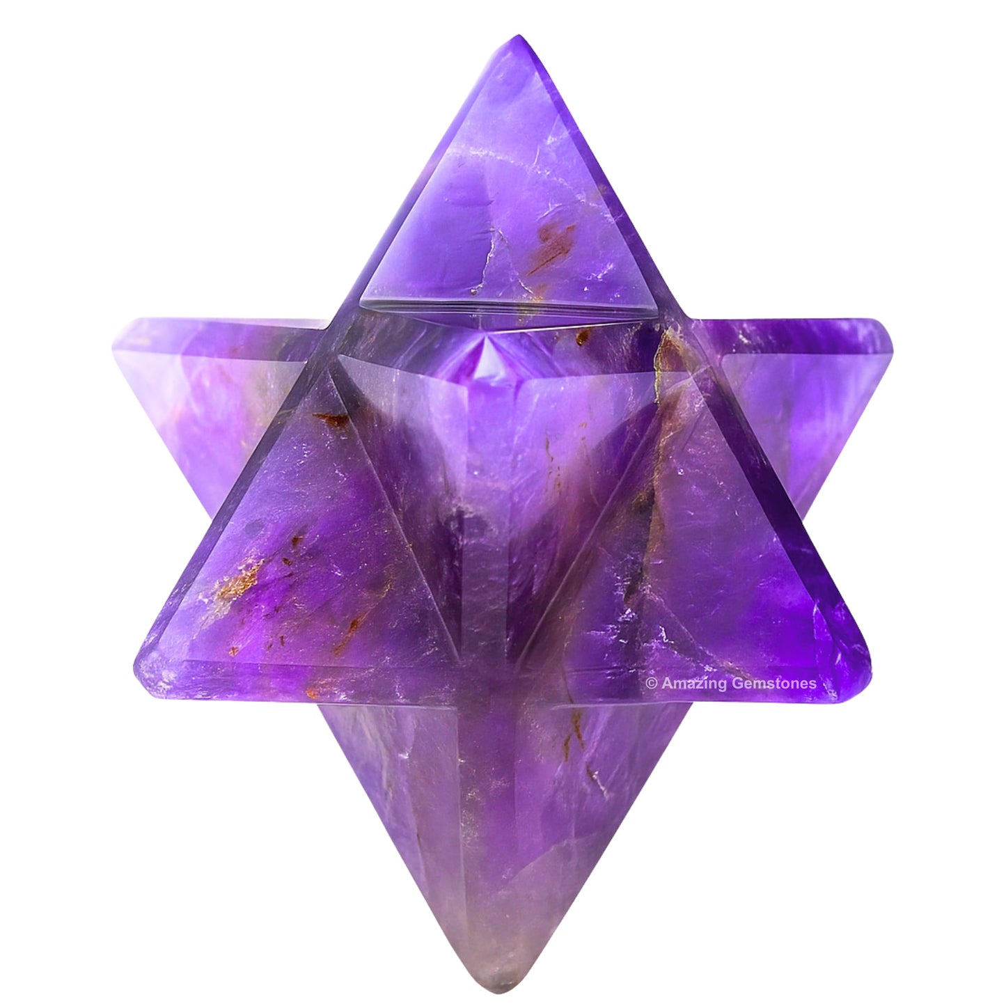 Amazing Gemstone Amethyst Merkaba Crystal - 1 Inches Metaphysical Merkaba Star for Meditation - Energetic Tetrahedron Crystal and Healing Stones for Spiritual Growth and Healing (20-25mm)