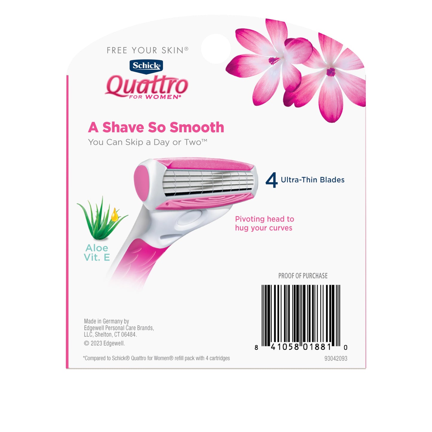Schick Quattro Womens Razor for Shaving Refllls,Razors for Women Value Pack,Ladies Razors-for Legs -,(Pack of 16)
