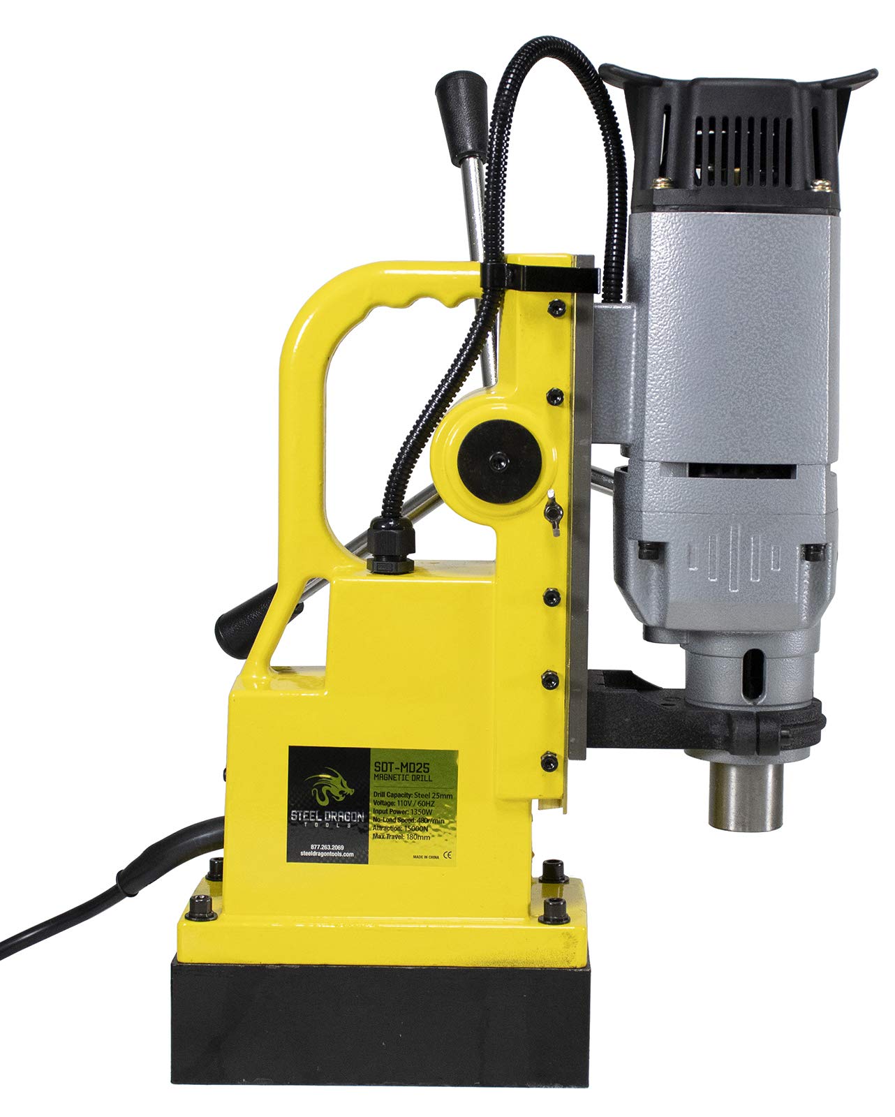 Steel Dragon Tools MD25 1350W Magnetic Drill Press with 1in. Boring Diameter 7in. Boring Depth & 3372 lb Magnetic Force
