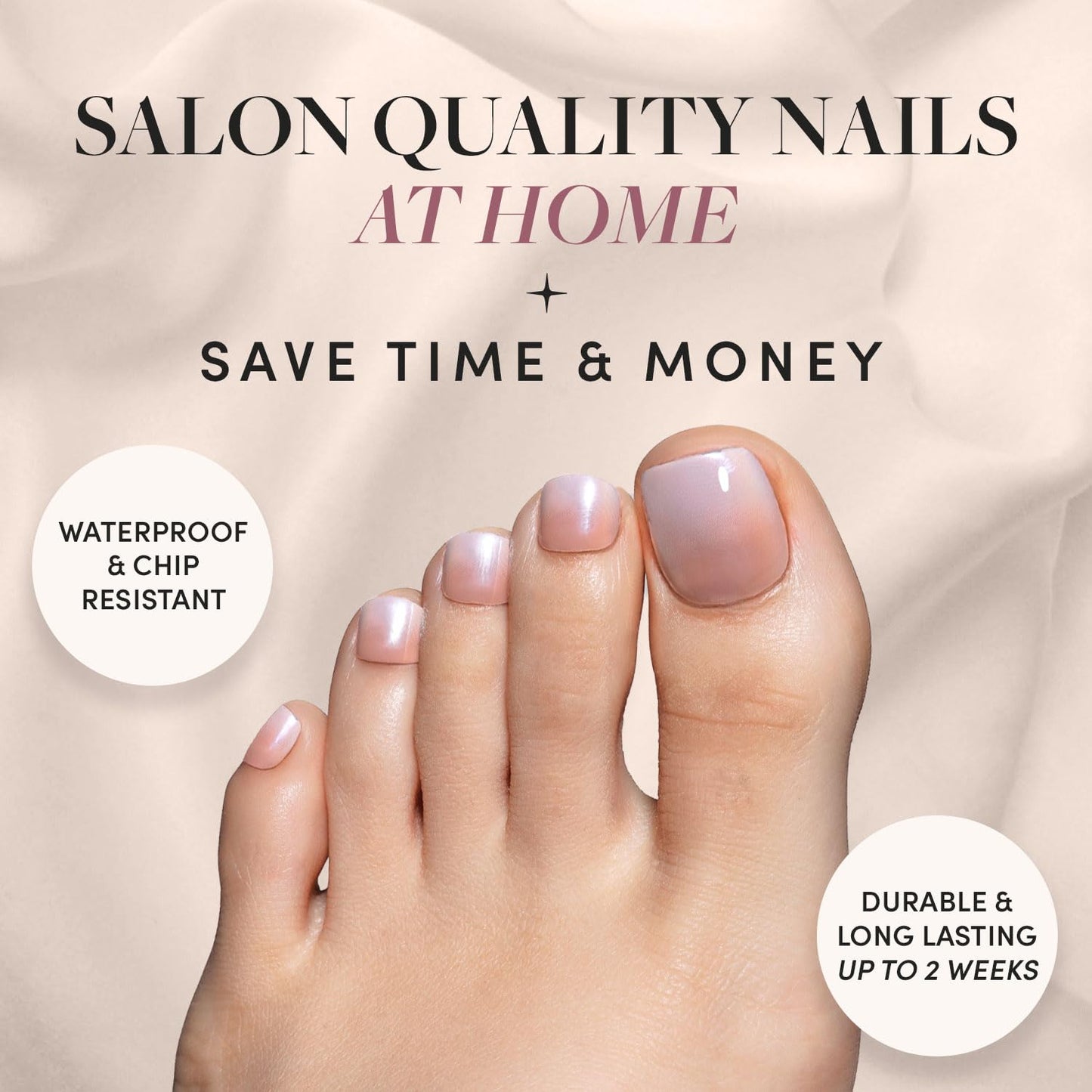 Glamnetic Press-On Nails Bundle - Azure Blue, Hailey & Fairy Dust | Bright Blue Round Fake Nails | Glazed Almond False Nails | Short Oval Beige-Pink Nails with a Metallic Finish