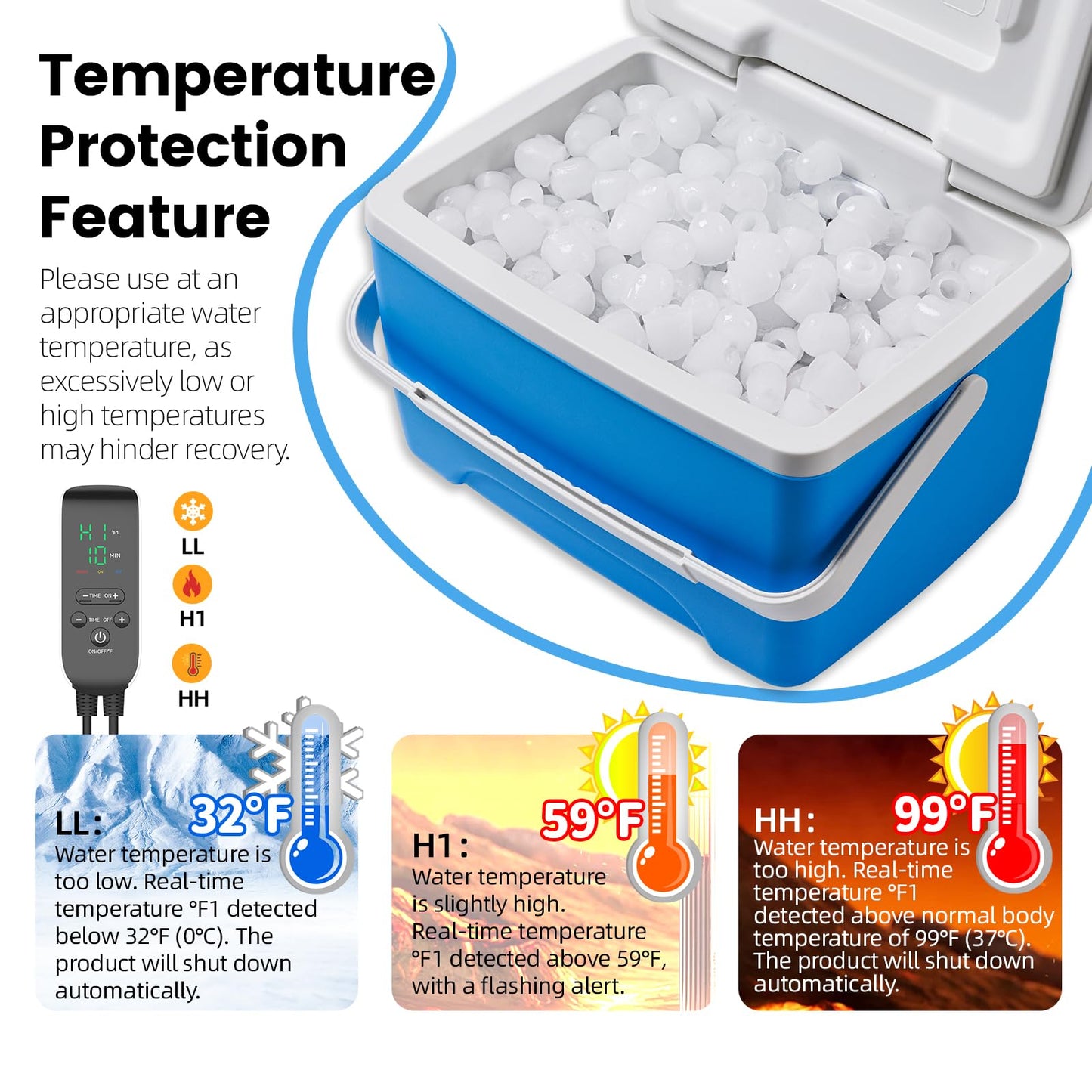 Cold Therapy Machine for Knee Replacement with Programmable Timer, Ice Machine After Surgery, Cryotherapy Pain Relief & Swelling Reduction Post-Op, Compression Pad for Knee, Ankle and Elbow