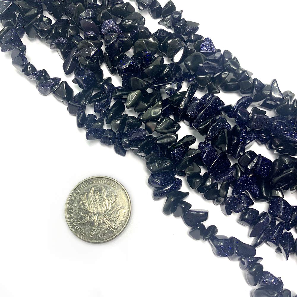 31 inches Chip Stone Loose Gemstones Beads Drilled Strand for Jewelry Making (Blue Sandstone)