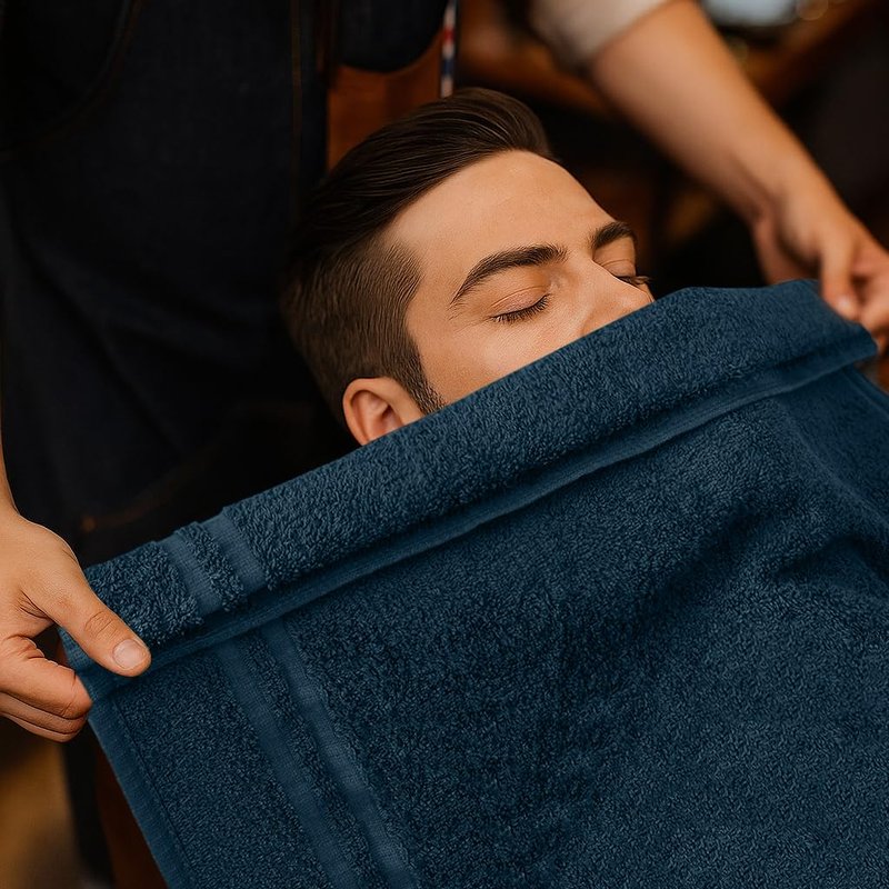 RIVERSIDE Pack of 24 Salon Towels Set – 16 x 26 Inches, 100% Ring Spun Cotton Highly Absorbent and Quick Dry Towels for Salon, Hand, Barber, Gym, Home & Hair Care, Navy Blue