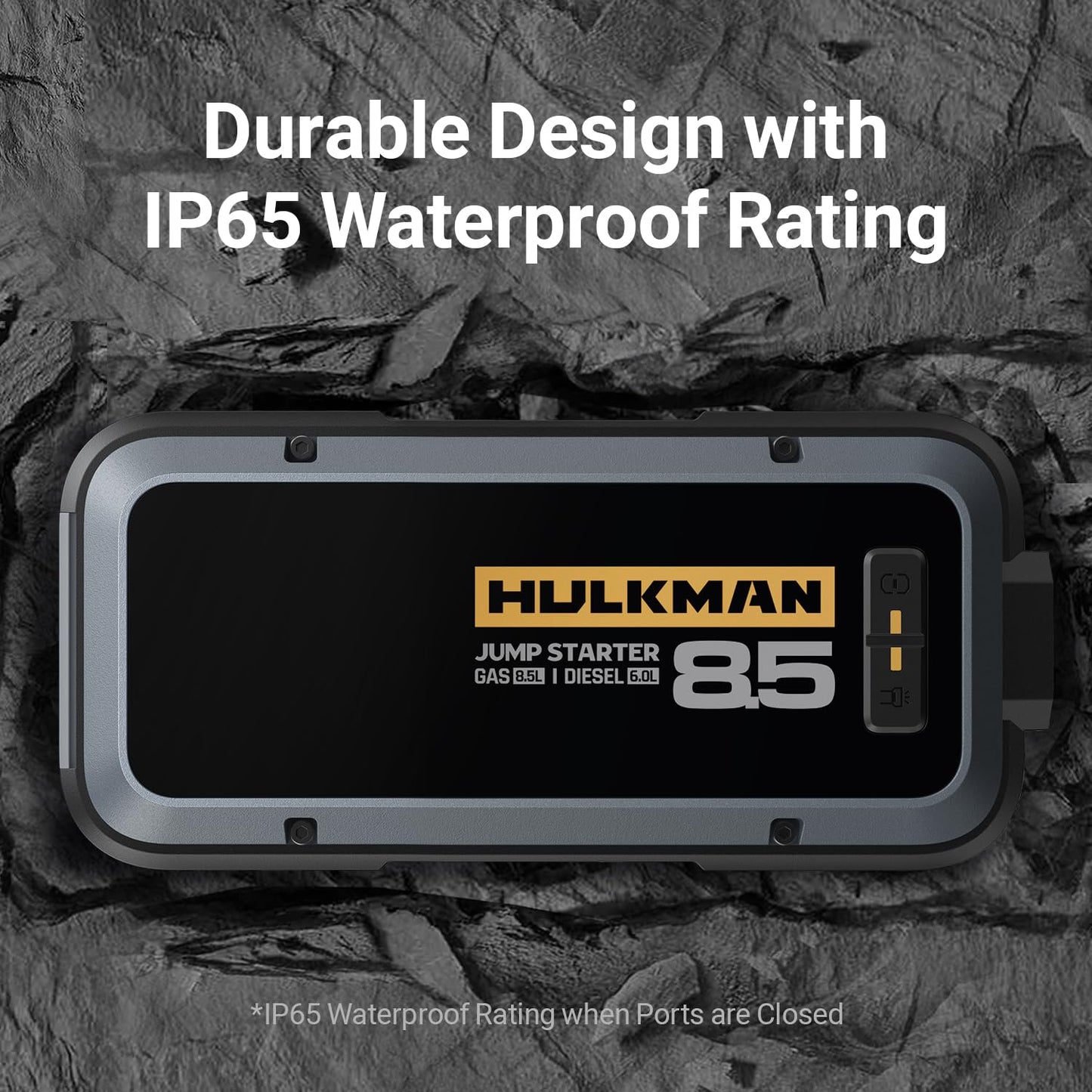 Hulkman Alpha85S,Space Gray, 2000A 74Wh Smart Jump Starter with -40℉ Start Tech, 12V Portable Car Battery Booster, 3.3" LED Display, USB-C Power Pack, Jumper Cables for up to 8.5L Gas/6.0L Diesel