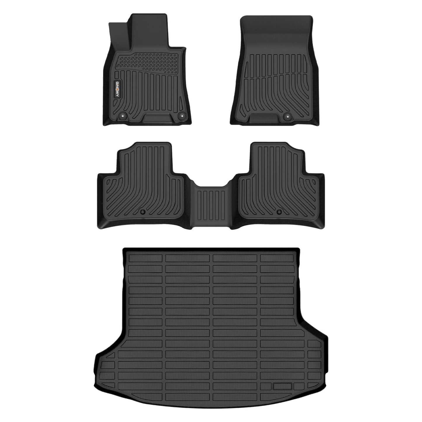 GINOWY-Floor Mats & Cargo Liner for Genesis GV70 2022-2026 (Not fit Electrified GV70), All Weather Car Floor Mats Cargo Liner TPE Rubber Trunk Mat Trunk Liner, GV70 Accessories Mats