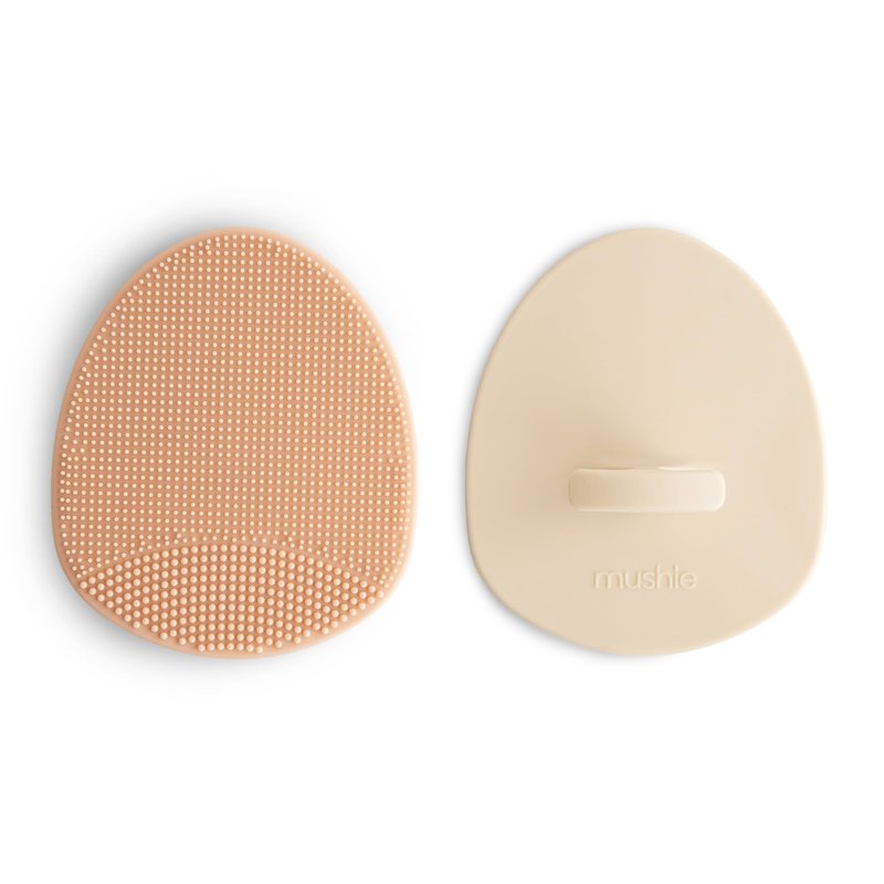 mushie Baby Bath Cradle Cap Brush | Soft Silicone Bristles for Dry Skin, Eczema, & Cradle Cap Treatment | 2-Pack (Tradewinds/Periwinkle)