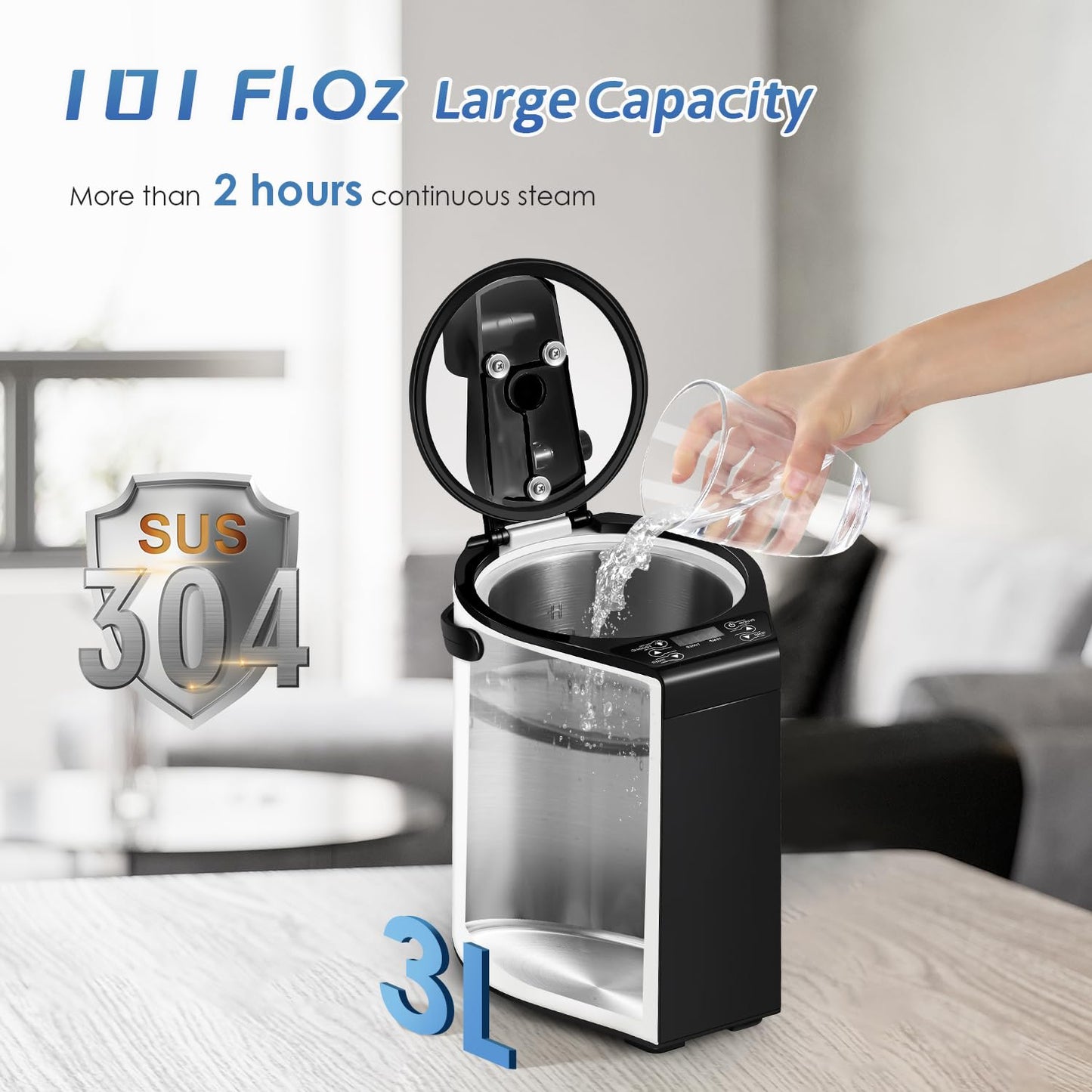 Hapyvergo Sauna Steamer Machine 3L, Portable Sauna for Home Spa with Remote Control, Fogging Function, 304# SUS Sauna Steam Pot Generator 800W Rapid Heat Steam with Temp and Timer Digital Display