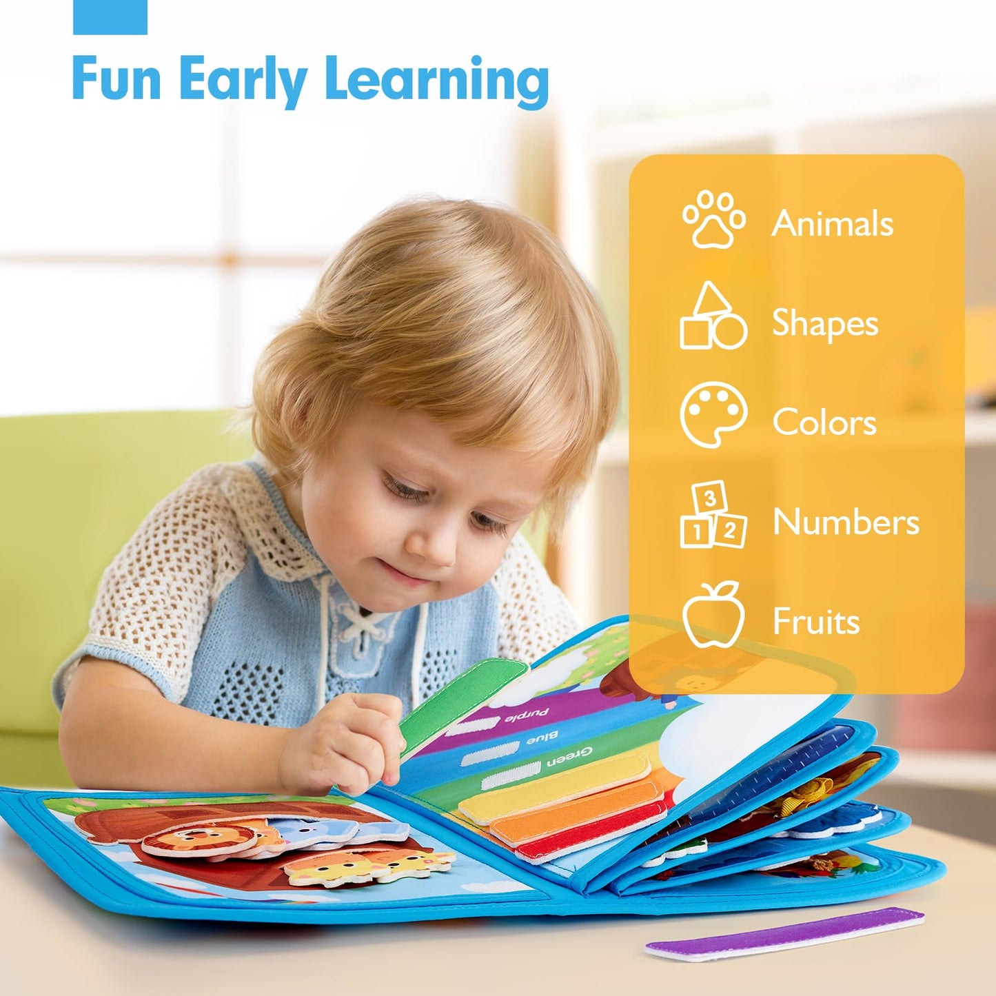 hahaland Noah's Ark Toy Busy Book for Toddlers 1-3 - Baptism Gifts for Boys Girls - Montessori Toys for 1 Year Old, Sensory Early Learning Educational One Year Old Boy Birthday Christmas Toddler Gifts
