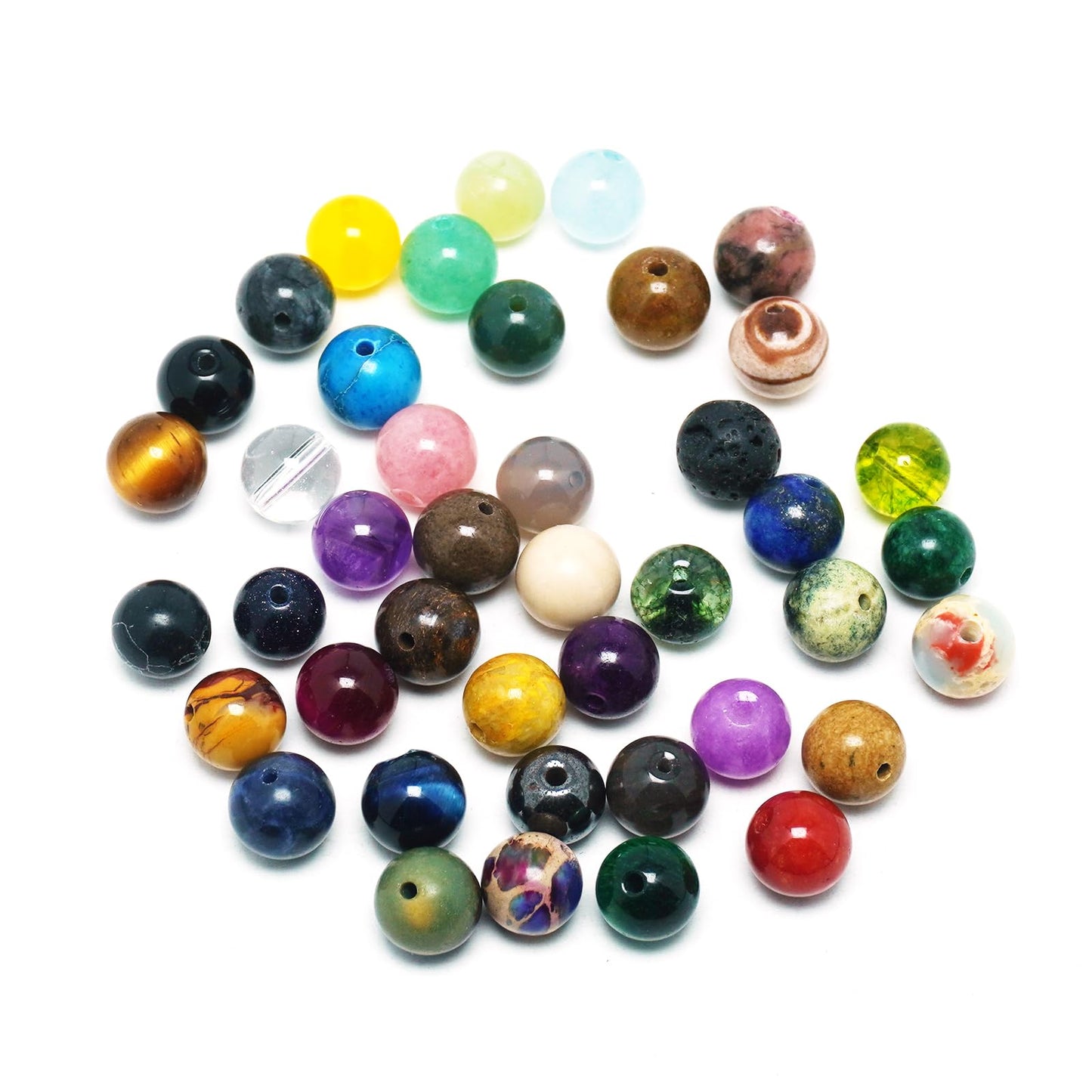 DIQIO Natural White Howlite Beads for Jewelry Making - Stone Beads Gemstone Beads for Bracelets, 6mm Round Loose Jasper Beads(58-60pcs, 6mm, White Howlite)