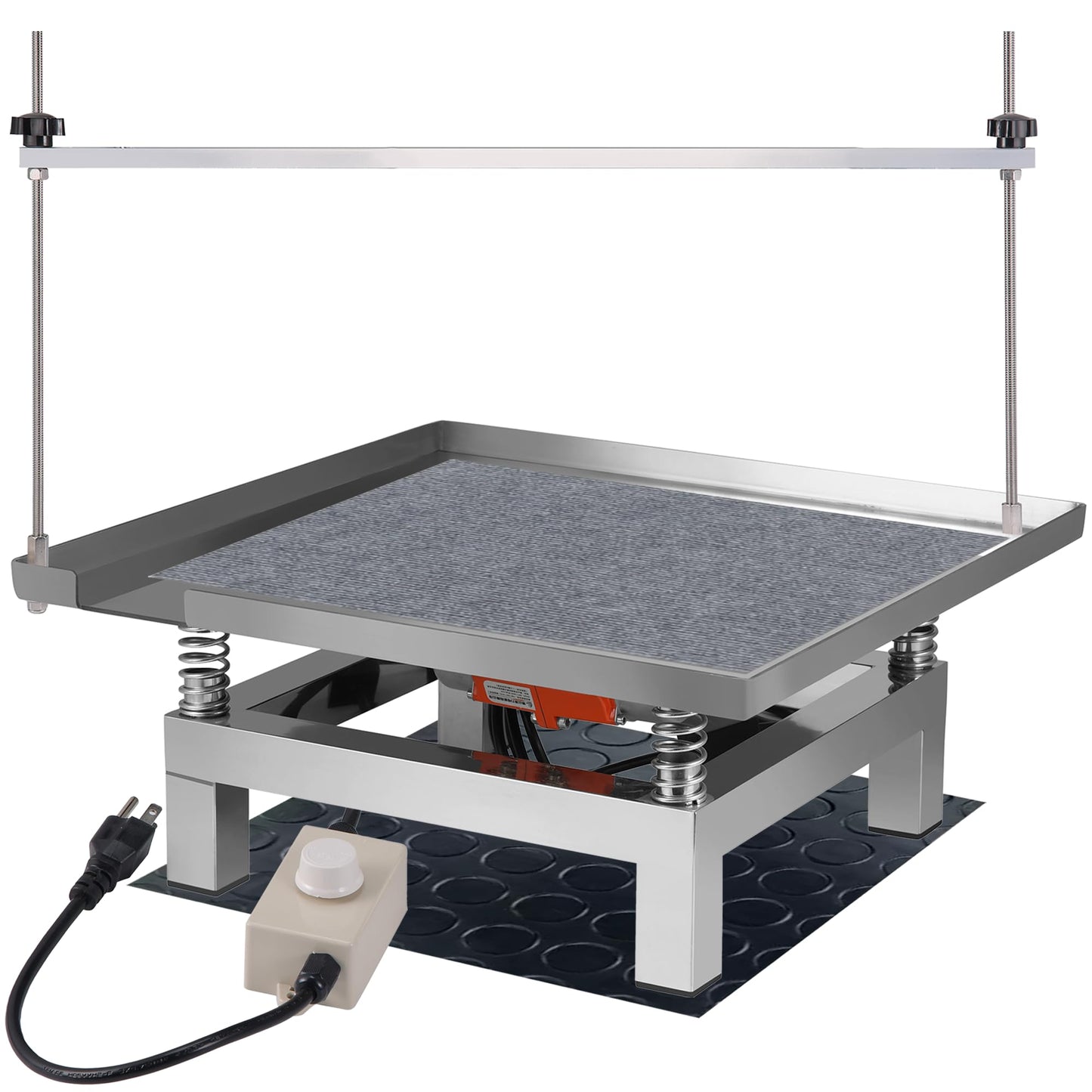 BIZOEPRO Concrete Vibration Table, 110V 120W, 19.7x19.7in 50x50cm Stainless Steel 77 lbs, with Detachable and Adjustable Bracket, Speed Controller, Vibrating Test Bench, Remove Air Bubbles Level Tool