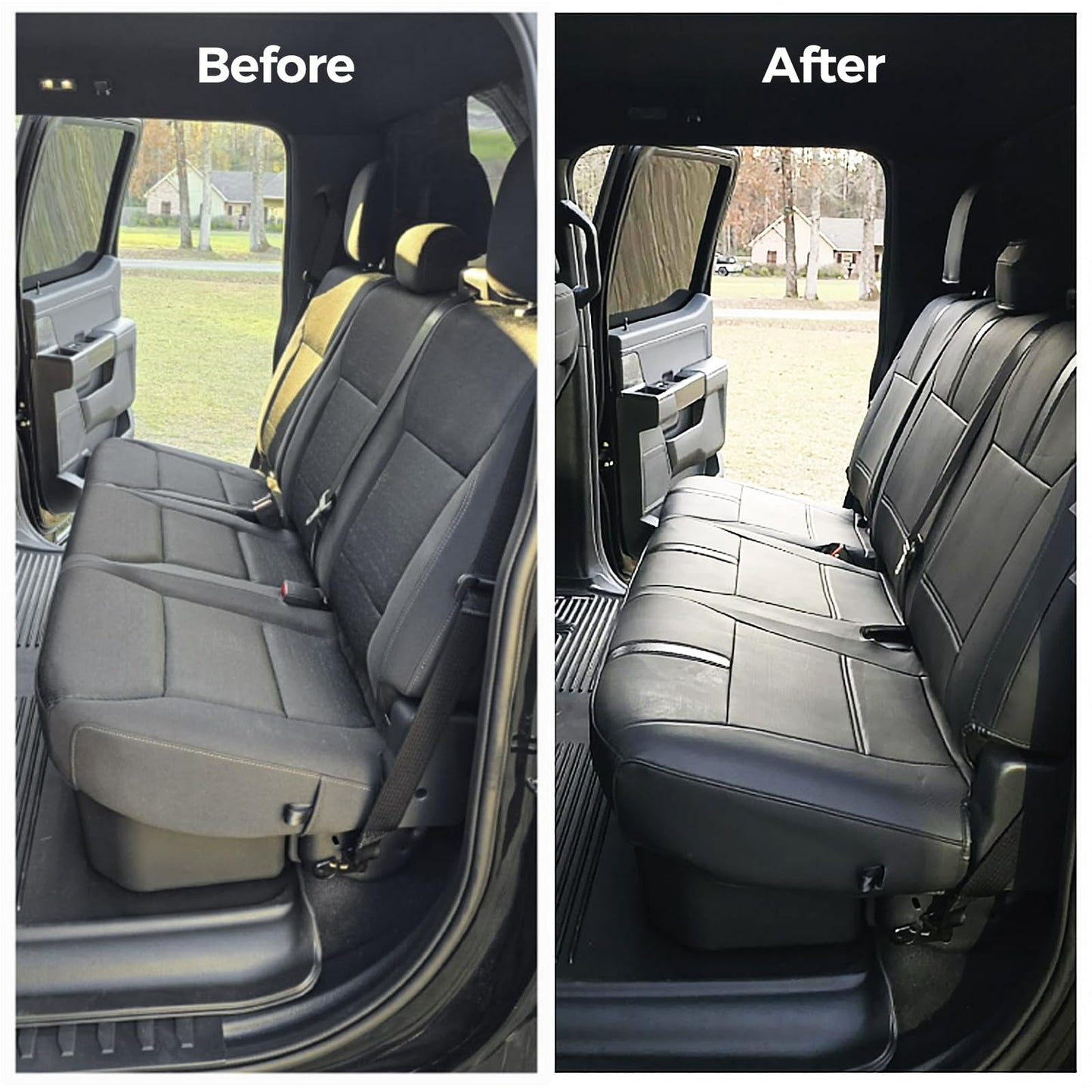 CreekT® Full Set Seat Covers for Ford F150 2015-2025, Waterproof Pickup Custom Fit Faux Leather Seat Covers for Ford F-150 Accessories, for F150 2021 2022 2023 2024 2025 Super Crew/Crew Cab(XL,XLT)