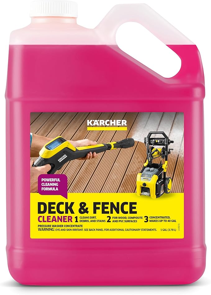 KÃ¤rcher Wood Fence & Deck Cleaner, Removes Dirt and Grime from Wood, Composite, and PVC, Highly Concentrated, Makes up to 40 gal of Cleaner, Residue Free