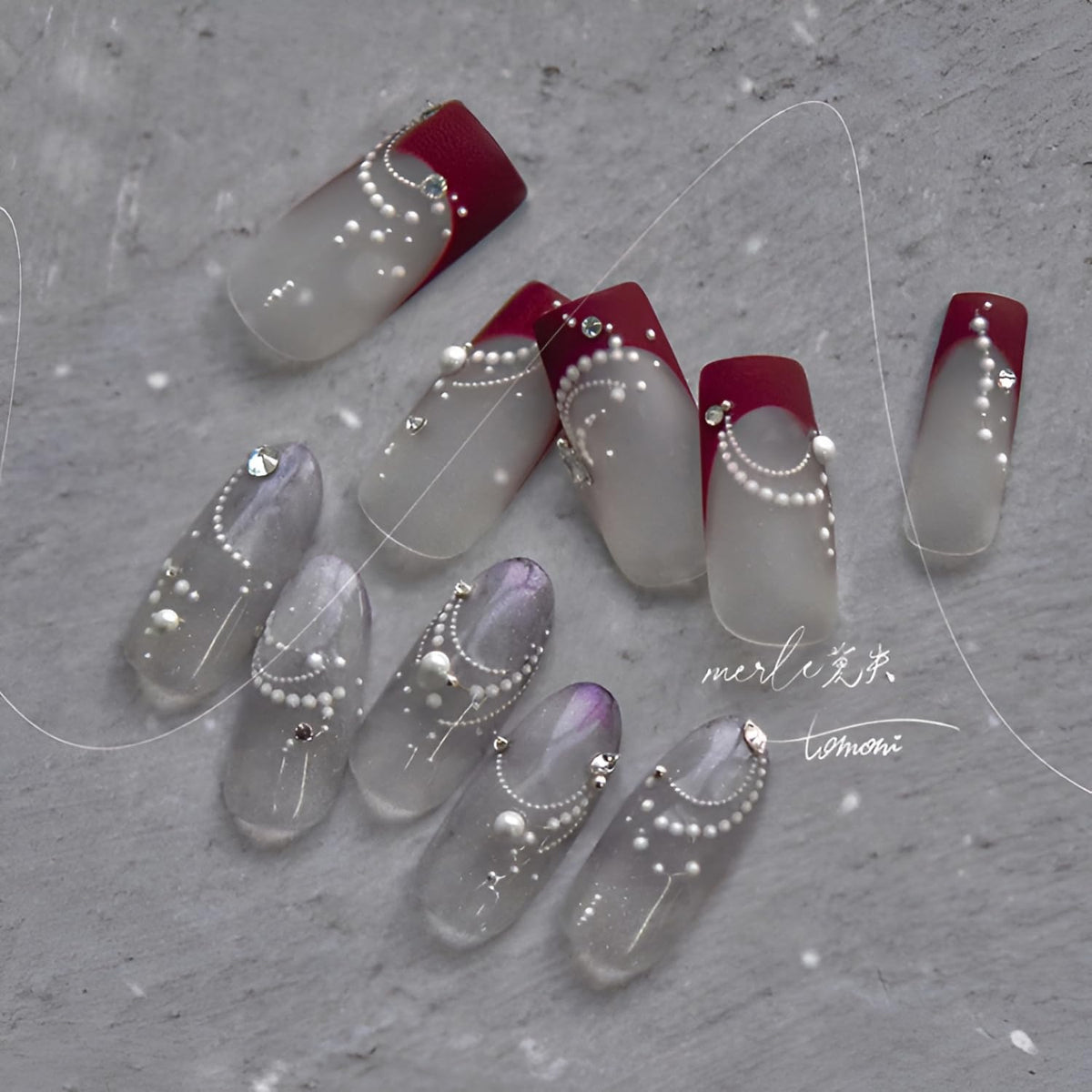 5D Embossed White Pearl Nail Stickers for Nail Art French Tip Nail Art Stickers Self Adhesive White Line Nails Decals Cute Nails Art Supplies for Women Girls