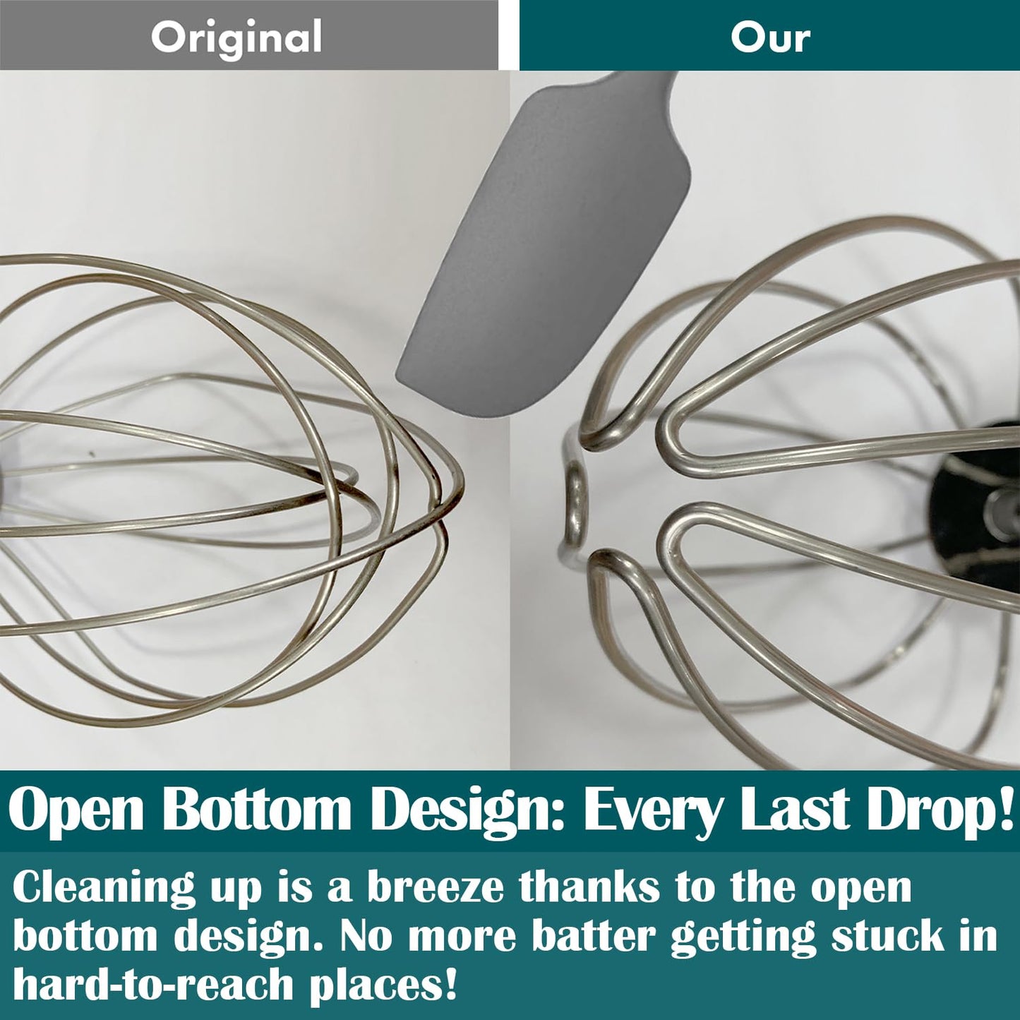 Heavy Duty Whisk Attachment for KitchenAid 4.5-5QT Tilt-Head Stand Mixers- Extra Thick Stainless Steel Wire Whip for Fast Whipping, Commercial Grade for Large Batches, Dishwasher Safe(Replaces K45WW)