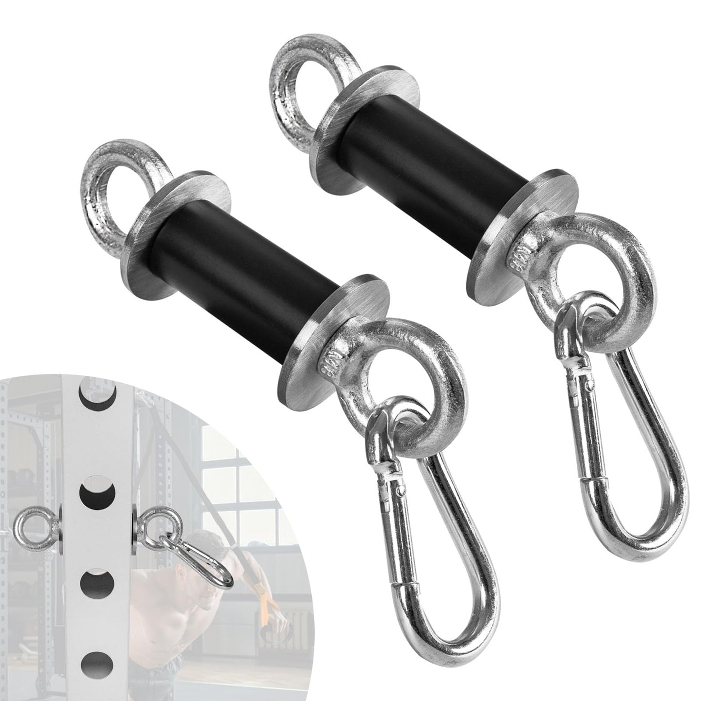 Ertuohg 2PCS Power Rack Attachments, Heavy Duty Squat Rack Attachments, Power Rack Shackle Band Attachment for Strength Training, Resistance Band Accessories Fits 1" Holes"