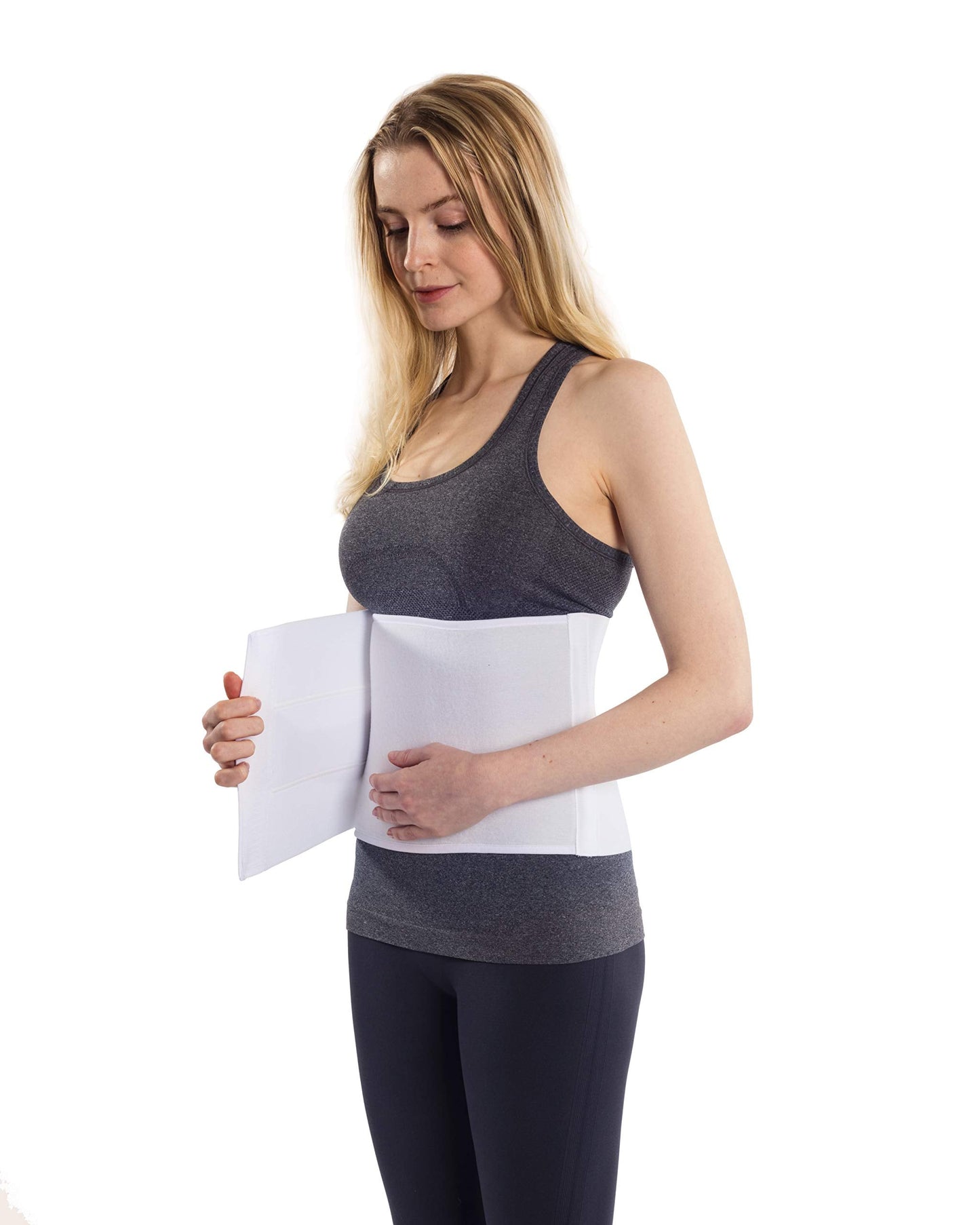 NYOrtho Abdominal Binder for Women - Soft Belly Wrap for Post-Surgery Recovery, Swelling, Hernia & Core Support - Plush, Adjustable, Latex-Free Compression Belt - 3 Panel 9" High - Small 30""-45"""