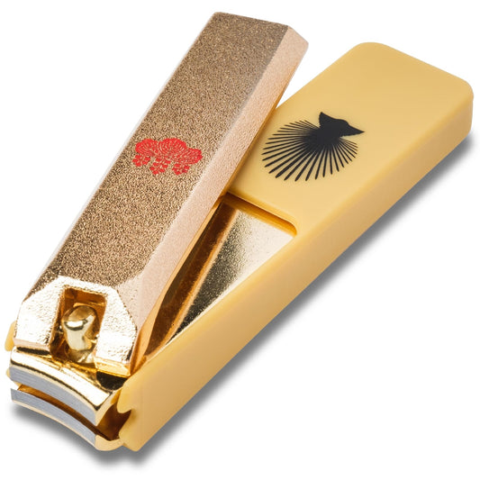Wablade Japanese Nail Clippers, 2.8 Inch, Made in Seki Japan, Curved Carbon Steel Blade, Built-in Catcher & Nail File, Clean Controlled Trimming for Fingernails & Toenails (Toyotomi Hideyoshi)