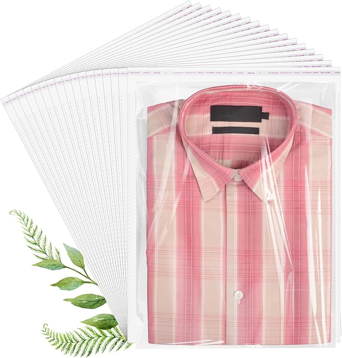 Cellophane Bags, 70 Pcs Resealable Clear Poly Bags for Clothes, Shirt Bag, Decorative Wrappers, Party Favors & Artwork(10x14)