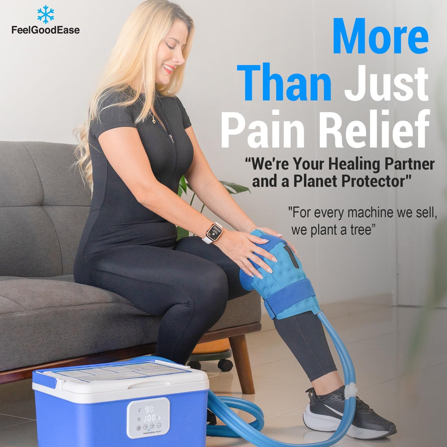 Ice Machine for Knee After Surgery – Game Ready Ice Therapy System with 12QT Cooler, 4 Flow Speeds, Quiet Operation & Adjustable Timing – Cold Therapy Machine for Knee Replacement & Pain Relief