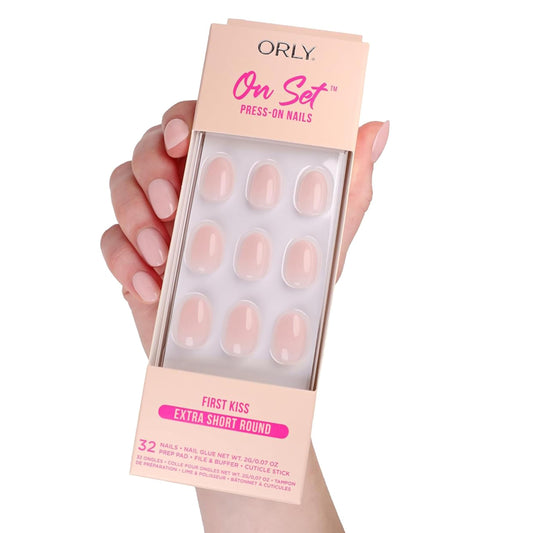 ORLY Press On Nails | Almond, Square, French Tip, Short, Long Designs (First Kiss (Extra Short Round))