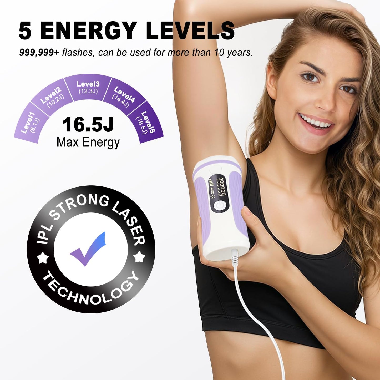 IPL Hair Removal Device, Model: AI08, for Facial Legs Arms Bikini Line