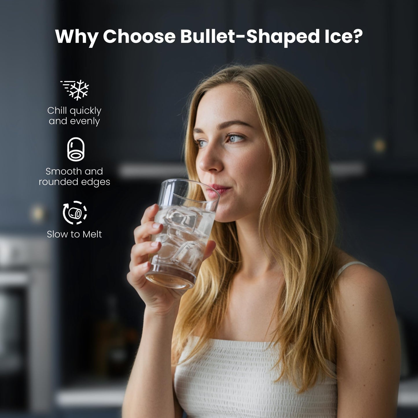 Ice Makers Countertop,26Lbs/24H,Portable Ice Maker Machine with Self-Cleaning,Interior Lighting,2 Sizes of Bullet Ice for Home/Office/Party(Black)