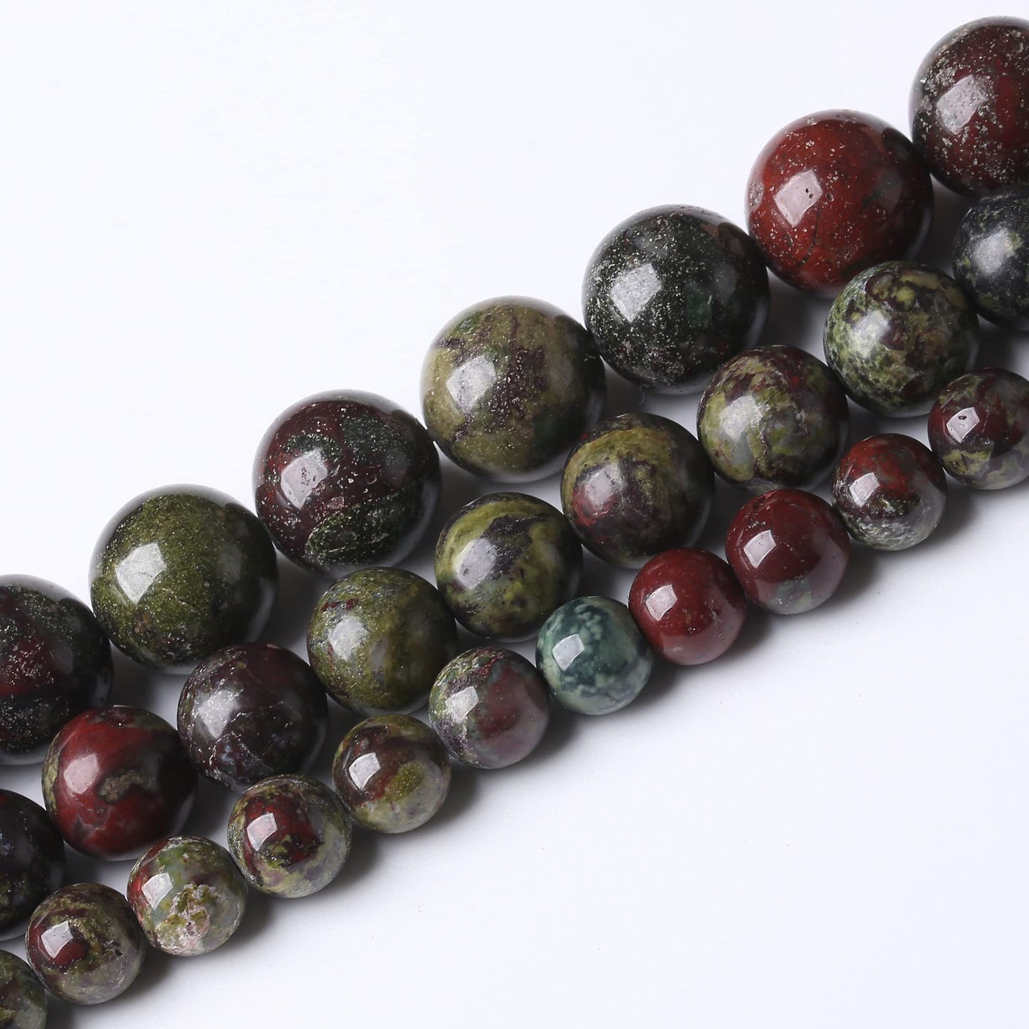 10MM Dragon Blood Stone Round Loose Beads Natural Gem Beads Crystal Energy Stone Beads for Jewelry Making DIY Bracelet Necklace