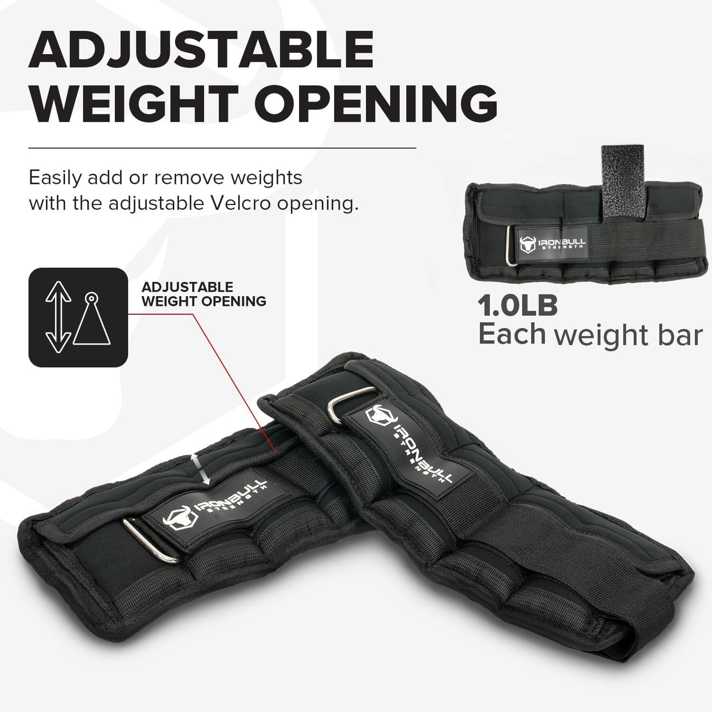 Adjustable Ankle Weights (Pair) - Weighted Ankle Weight for Walking, Gym and Exercise - 2, 4, 6, 8, 10 LB Leg Weight with Straps for Women and Men (Black)