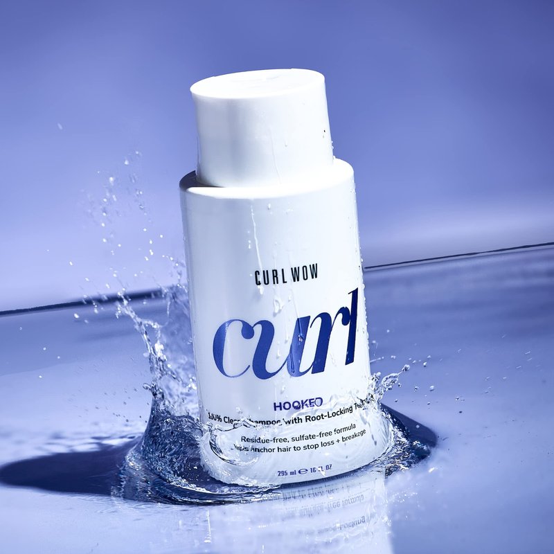 COLOR WOW Curl Wow Hooked 100% Clean Shampoo with Root-Locking Technology – Rich-lathering, sulfate-free formula leaves no residues + helps anchor hair to stop shedding
