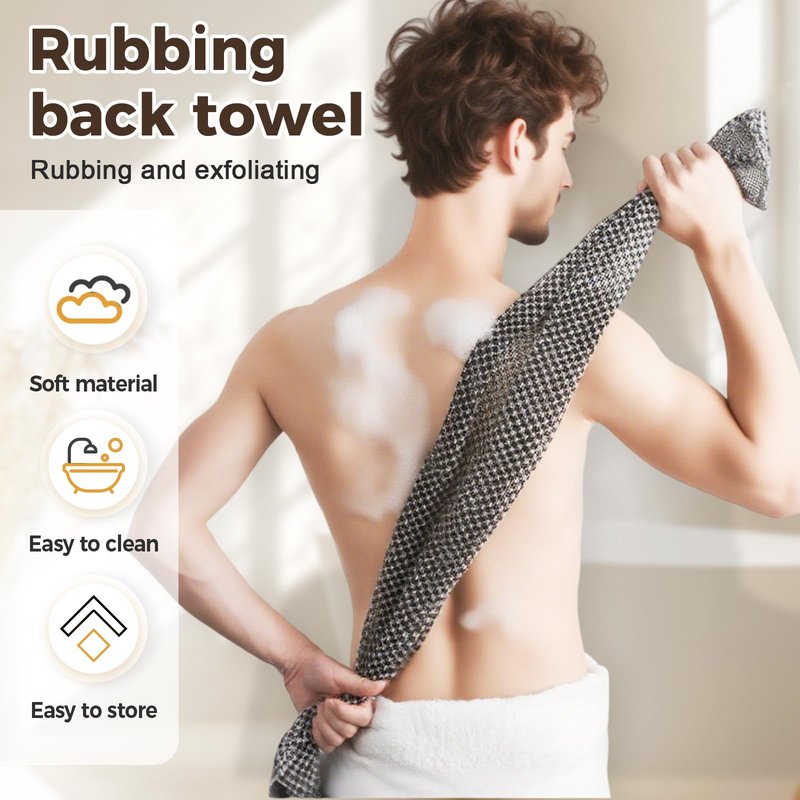 Exfoliating Shower Towel, 2026 New Soft Textured Exfoliating Bath Towel for Home, Rich Foaming Body Washcloth, Soft Foldable Back Scrub Towels, for Cleaning Body Skin (3SET1)