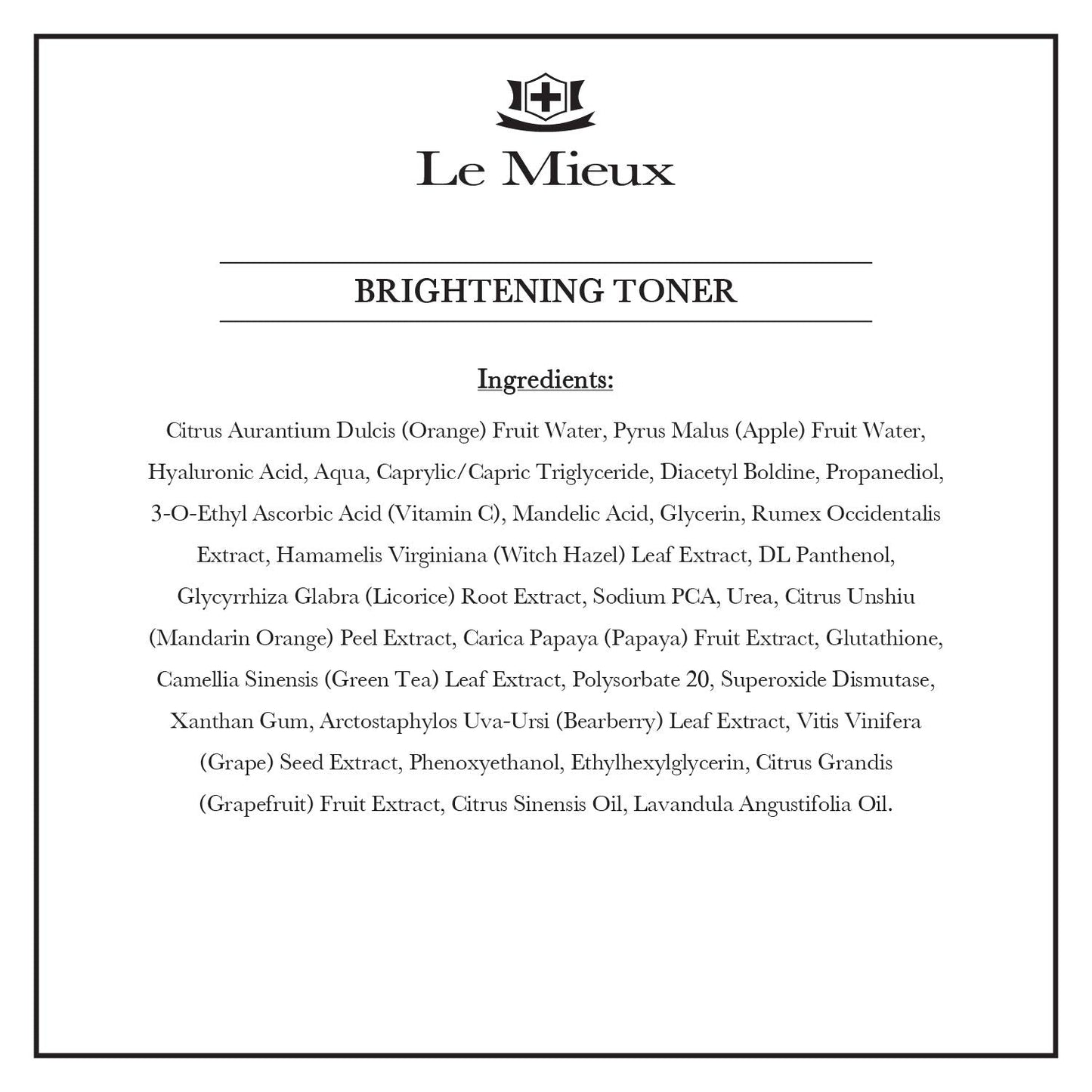 Le Mieux Illuminating Toner - Hyaluronic Acid & Witch Hazel Toner for Face, Facial Solution for Glowing Skin, Help Minimize Dark Spots & Uneven Tone, No Parabens or Sulfates (6 oz / 180 ml)