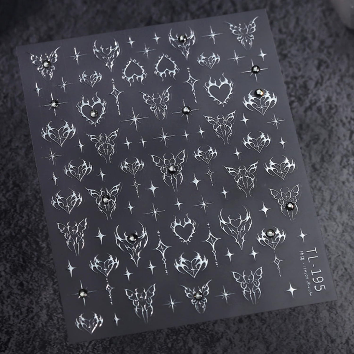 Silver Star Nail Art Stickers 5D Self Adhesive Heart Butterfly Nail Stickers for Nail Art Silver Nail Decals Rhinestone Design Star Nail Supplies for Women Girls