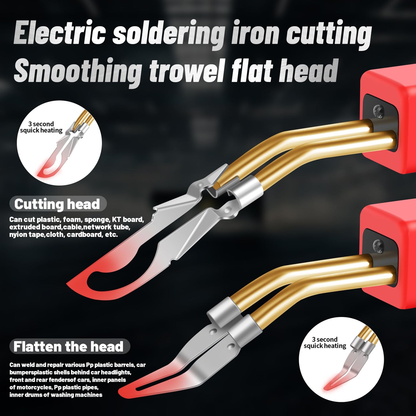Upgraded 220W Plastic Welder, 2 in 1 Plastic Welding Kit Plastic Repair Welder Kit 1000PCS Hot Stapler Soldering Gun with 100PCS Plastic Welding Rods Car Bumper Repair Kit for Most Plastic Repair