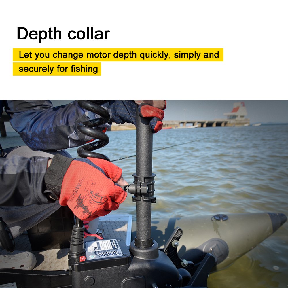 AQUOS Haswing CaymanB Electric Bow Mount 12V Saltwater & Freshwater Trolling Motor - 55lbs Thrust, 54in Shaft, with Wireless Remote