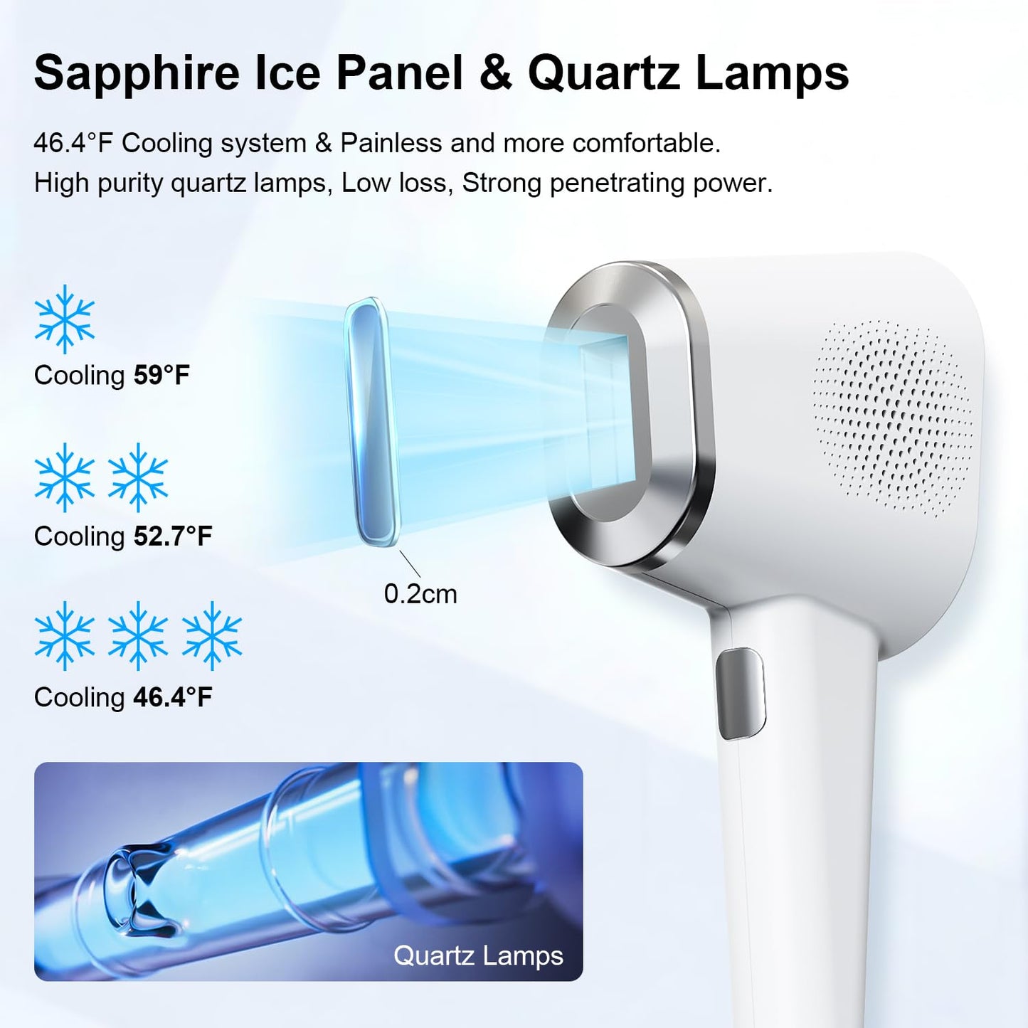 OPT Laser Hair Removal Device for Women & Men, At-Home IPL Hair Removal with Ice Cooling, 999,999 Flashes, Painless Laser Hair Removal for Face, Legs, Armpits, Bikini Line, and More – 9 Energy Levels