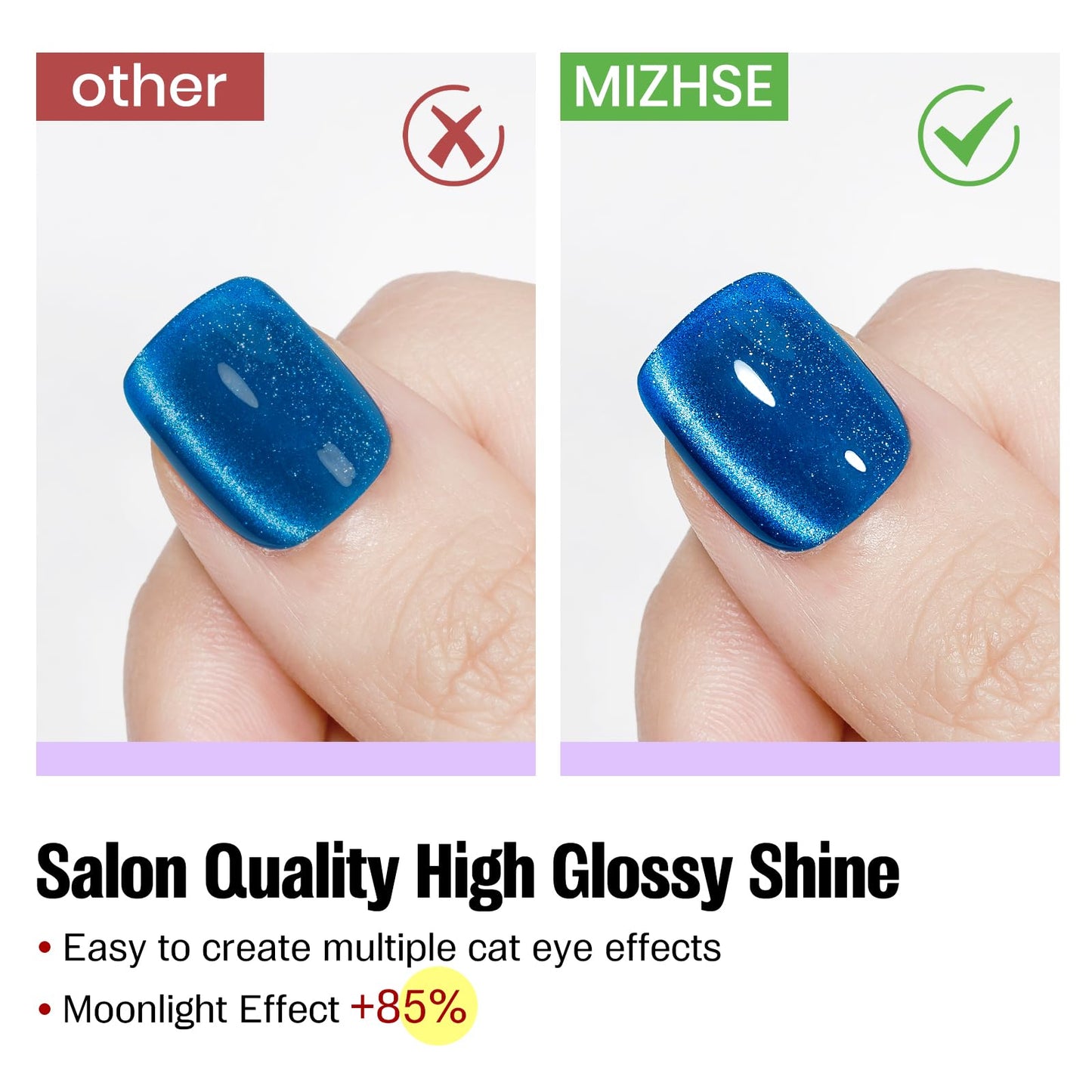 MIZHSE Cat Eye Gel Nail Polish, Neon Magnetic Gel Polish with Magnet Stick, Summer Colors Hot Pink Green Soak Off Nail Art Manicure Salon Home DIY Gift for women
