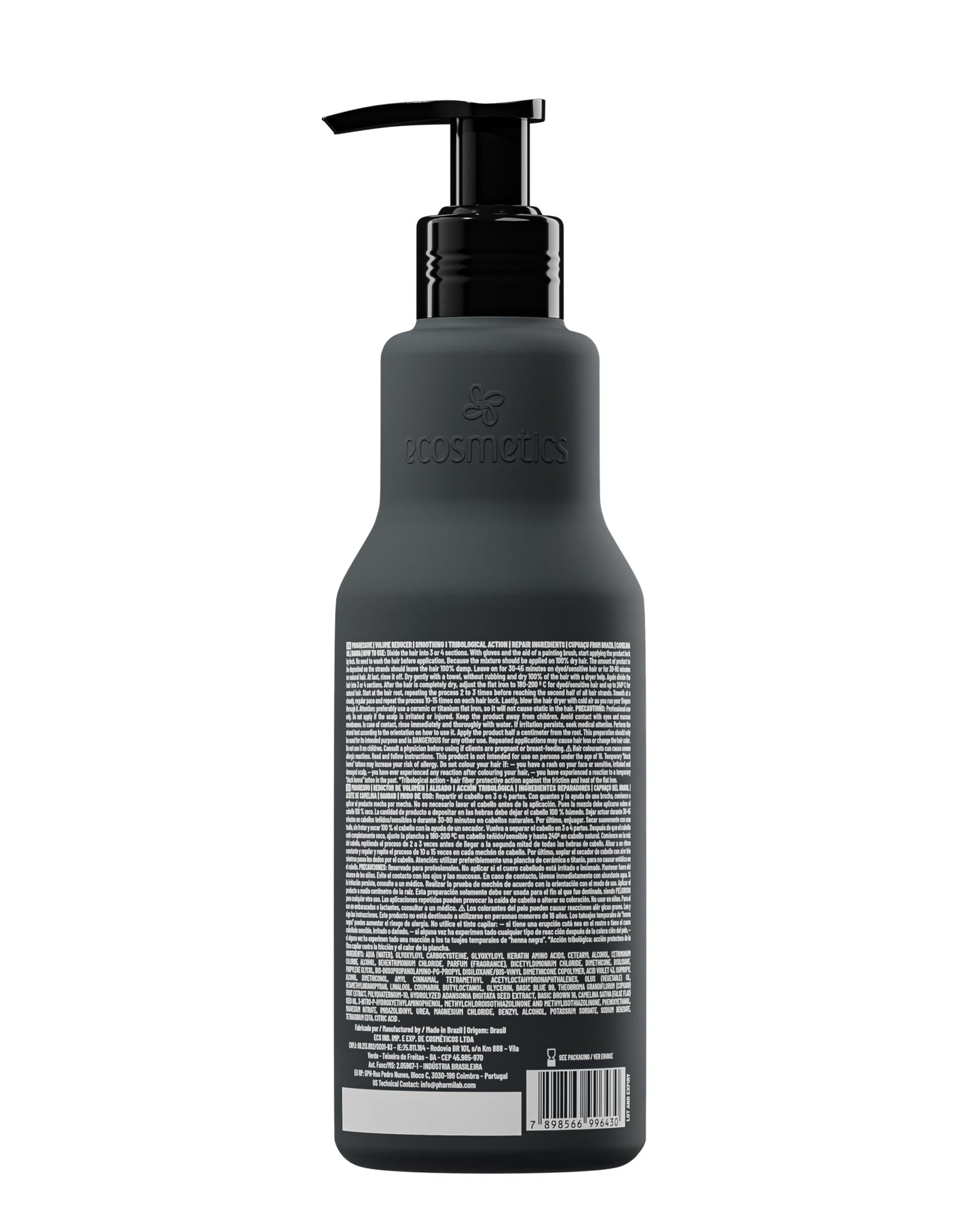 ECOSMETICS Deluxe Brazilian Keratin Treatment Organic Blowout Complex | Nanoplastia | Straightening & Smoothing System | Volume Reducer | Thermal Sealer | Alisado Brasileño | Anti Frizz 1L 35.2oz