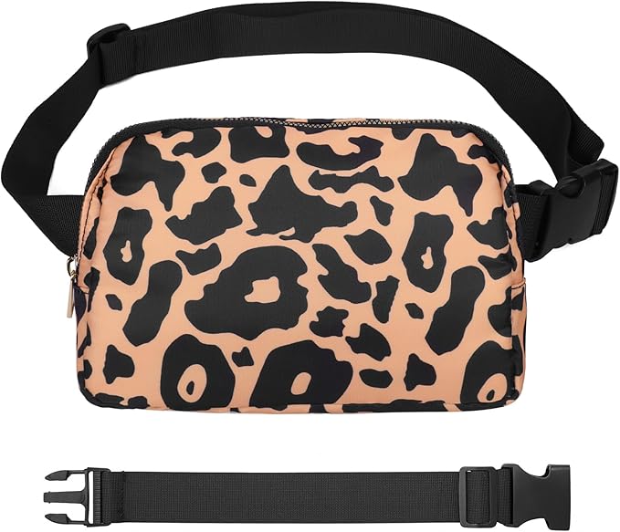 VOROLO Fanny Pack For Women And Men Crossbody Bag Belt Bag with Adjustable Strap Graduation Gifts Leopard Yellow