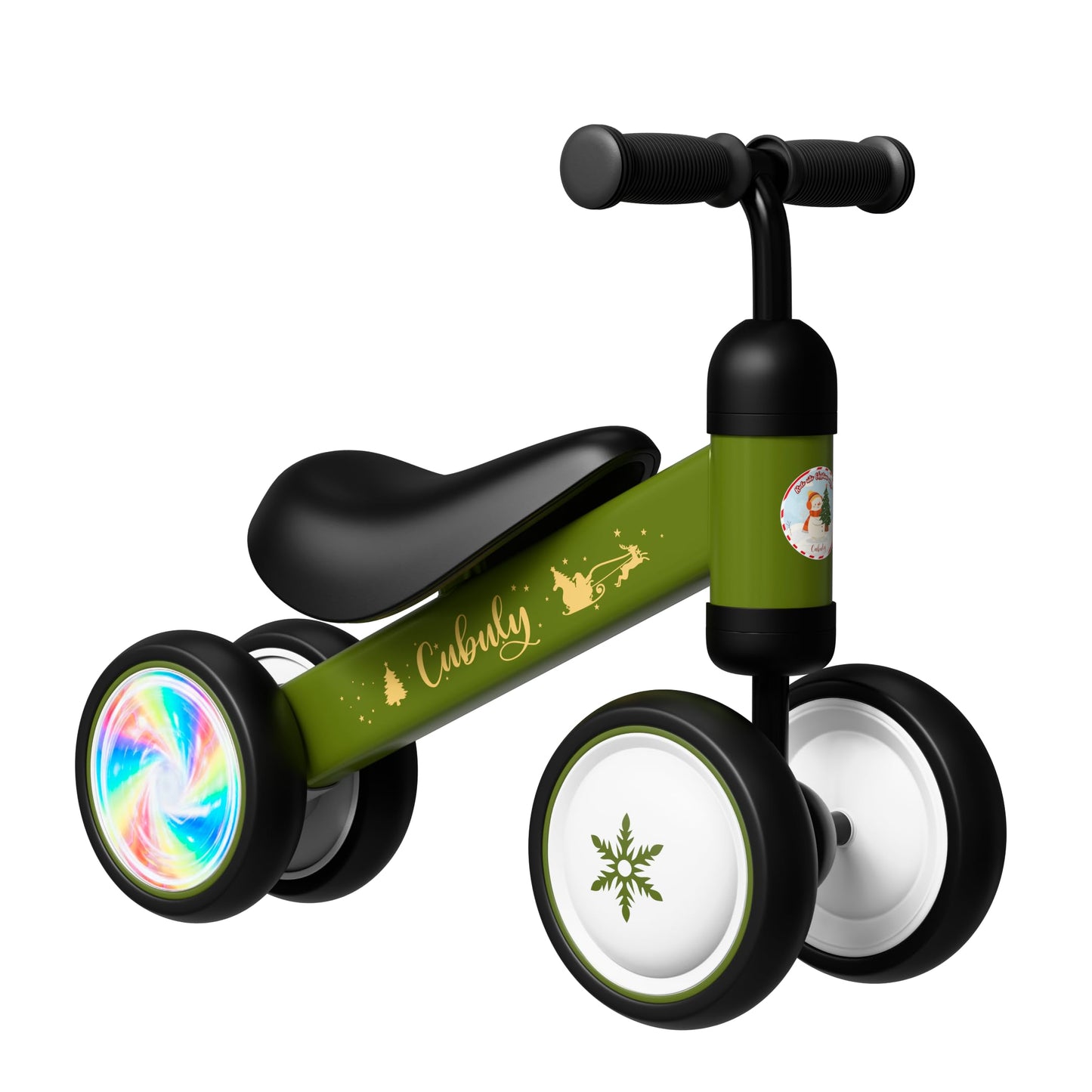 Cubuly Green Baby Balance Bike for 1-3 Year – First Birthday Boy Girl Gifts 12-36 Month Mini Bike|Colorful Lighting Wheels|Ride on Toys |Toddler Balance Bike 1-3 Indoor/Outdoor