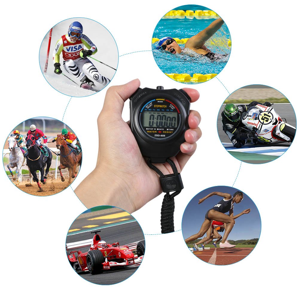 Vicloon Digital Sport Stopwatch Timer with Stainless Steel Whistle,Large LCD Display Suitable for Football,Basketball, Running,Swimming,Fitness and More