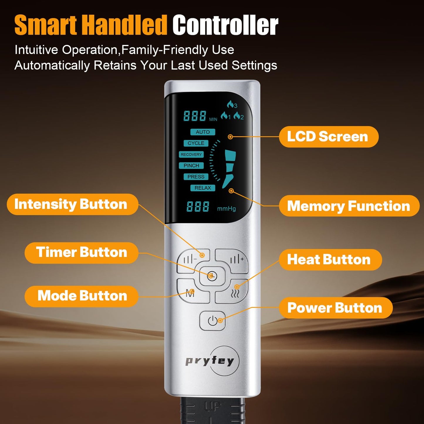 pryfey Leg Massager with Heat and Compression, Foot and Calf Massager for Circllation and Pain Relief, 12 Intensity, 6 Modes,3 Heating, Compression Boots for Muscle Recovery, Mother's Day Gifts