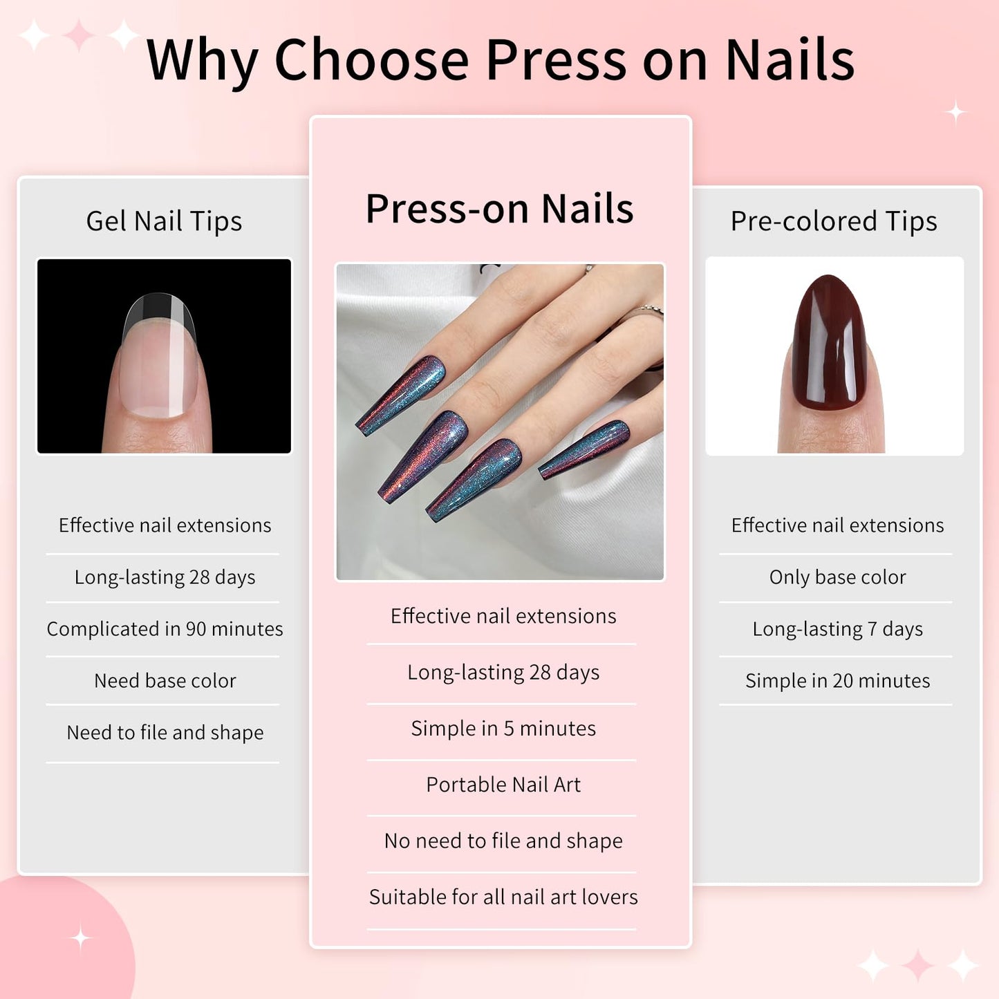 Navy Blue Cat Eyes Press On Nails,12 Sizes - 24 Pcs Soft Gel Blue Long Coffin Fake Nails Kit with Nail Glue, Natural Reusable Stick On False Nails for Women and Girls SK1039