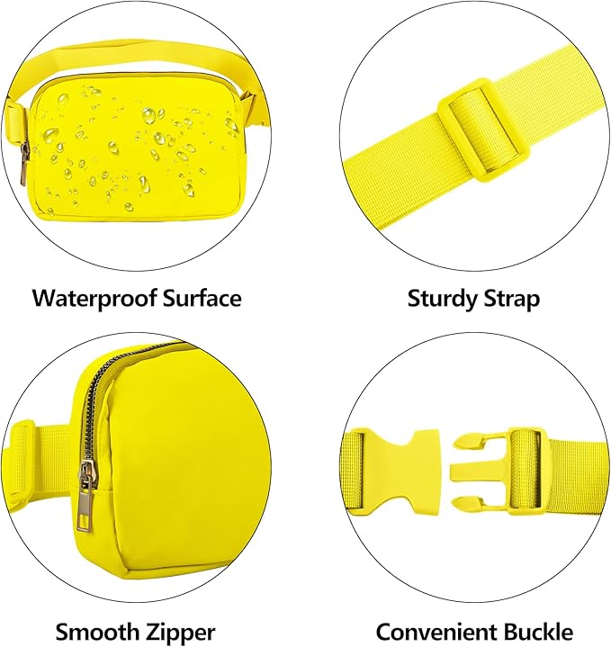 VOROLO Fanny Pack For Women And Men Crossbody Bag Belt Bag with Adjustable Strap Graduation Gifts Yellow